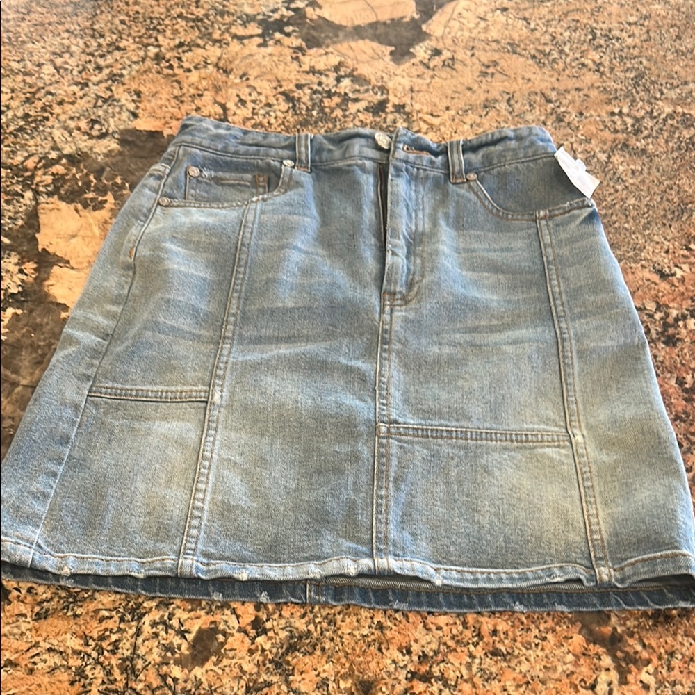 Rebecca Taylor Blue A-Line Jean Mini Skirt